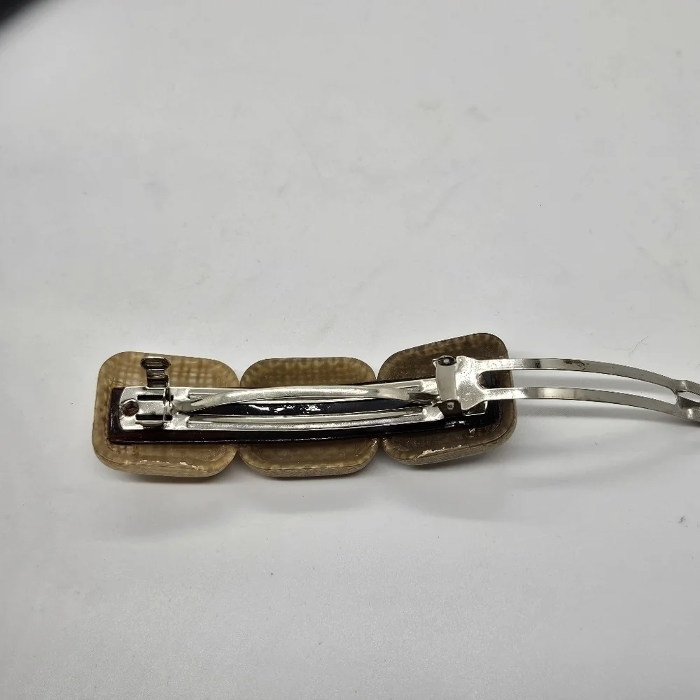 ombre tan basketweave barrette hair clip